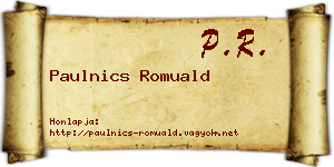 Paulnics Romuald névjegykártya